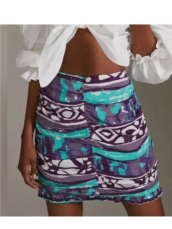 Anthropologie Dresses & Skirts - NWT Anthropology Blue Porridge Elesa Ruched Mini Skirt
